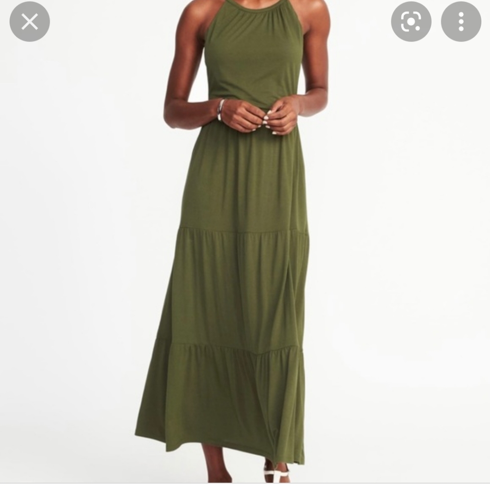 Olive green maxi dress